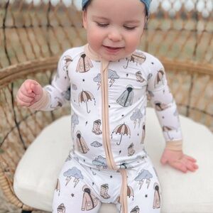 Bronx & Co Jammies Rainy Days Bamboo Zippy 3-6